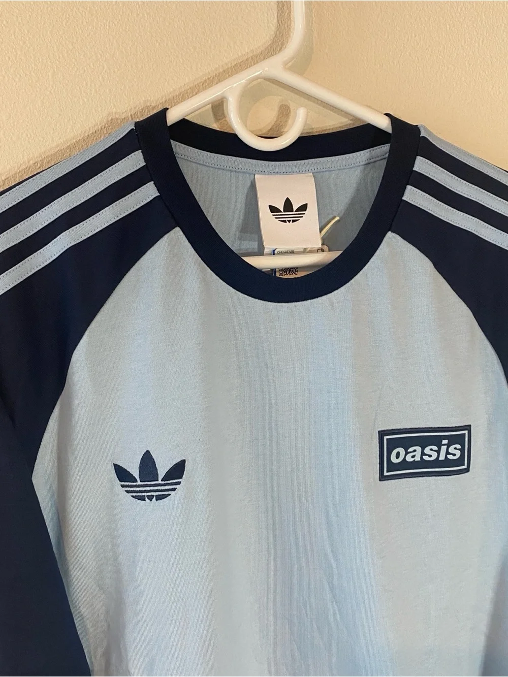 Adidas X Oasis Originals Tour 3-Stripes Long Sleeve T-shirt Blue KT3427 - Large